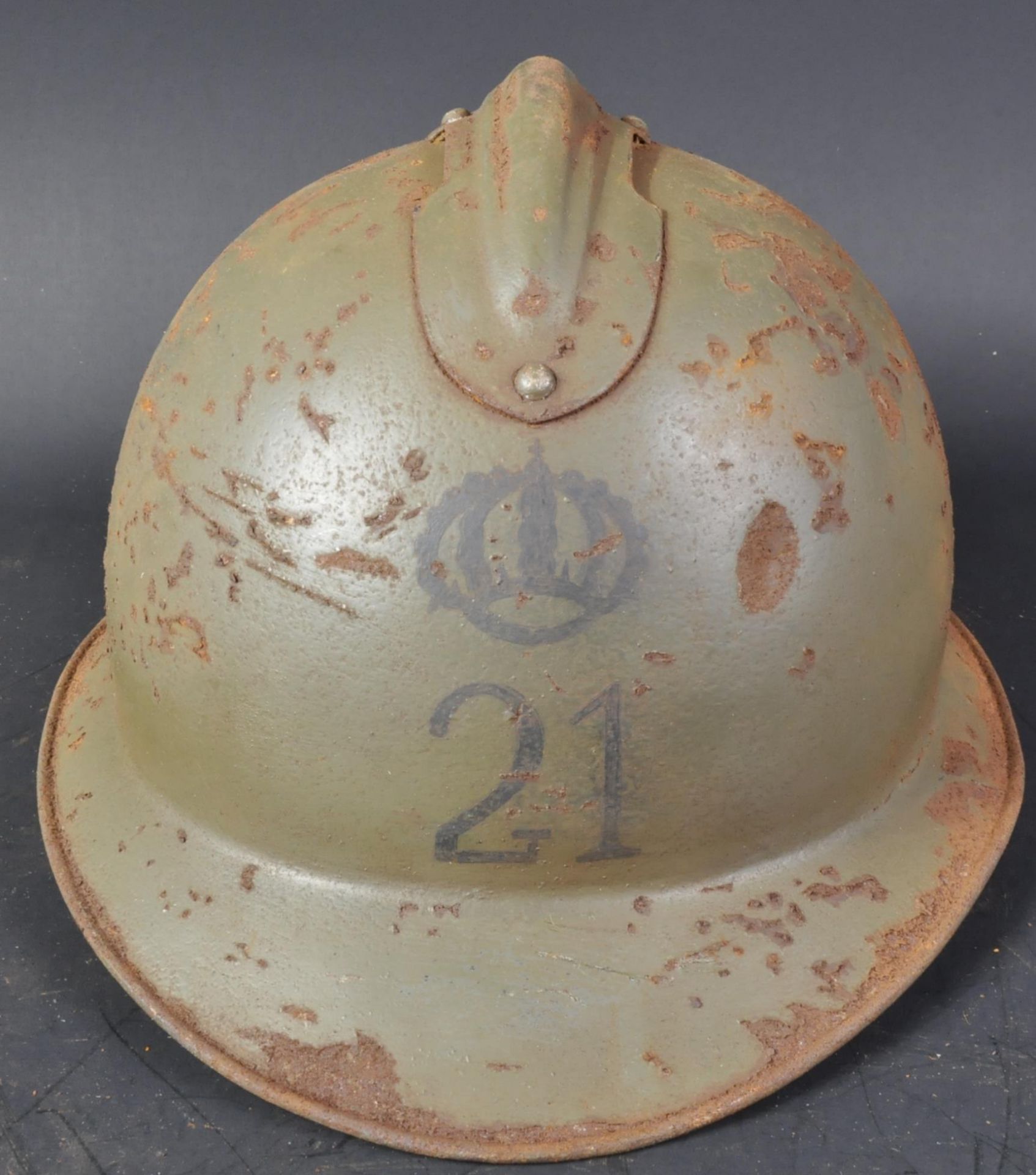 WWI FIRST WORLD WAR ITALIAN M15 ADRIAN HELMET - 21ST ALPINE REGIMENT - Image 3 of 6