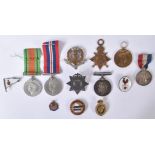FIRST & SECOND WORLD WAR MEDAL GROUP WITH BADGES