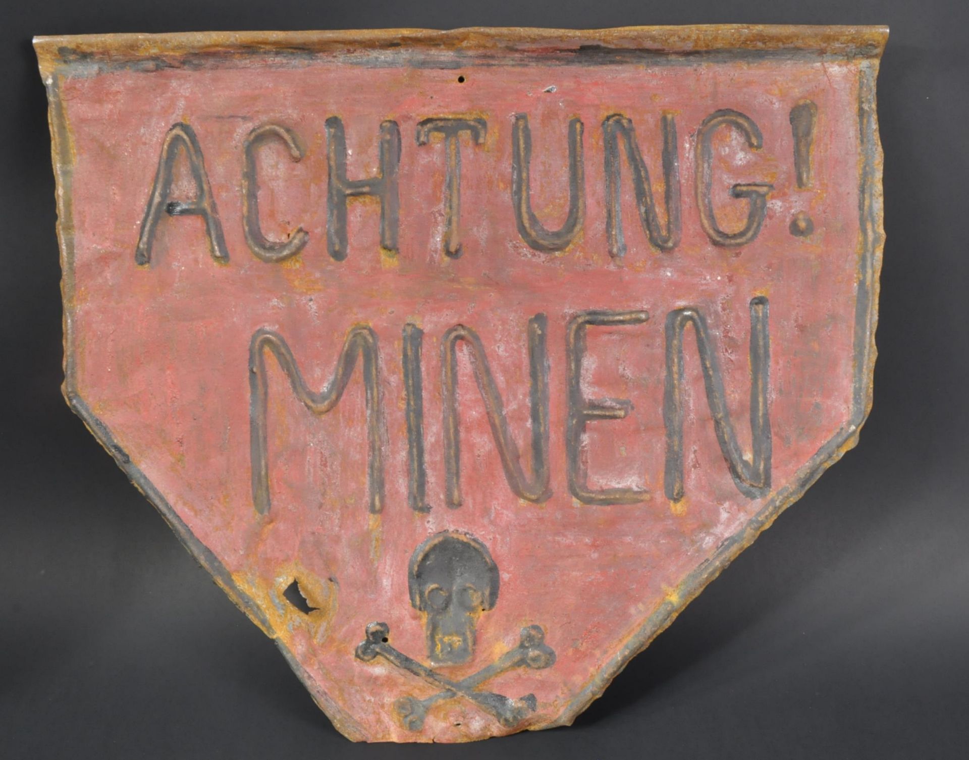 WWII SECOND WORLD WAR GERMAN THIRD REICH MINE FIELD SIGN - Bild 2 aus 6