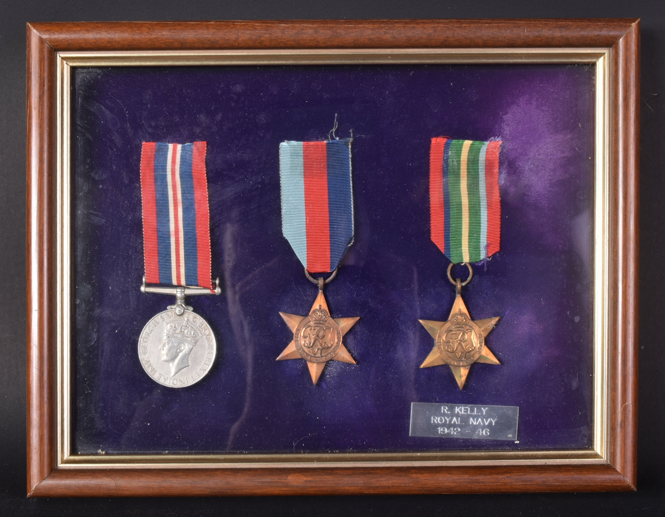 WWII SECOND WORLD WAR MEDAL TRIO - R. KELLY ROYAL NAVY - Image 2 of 8