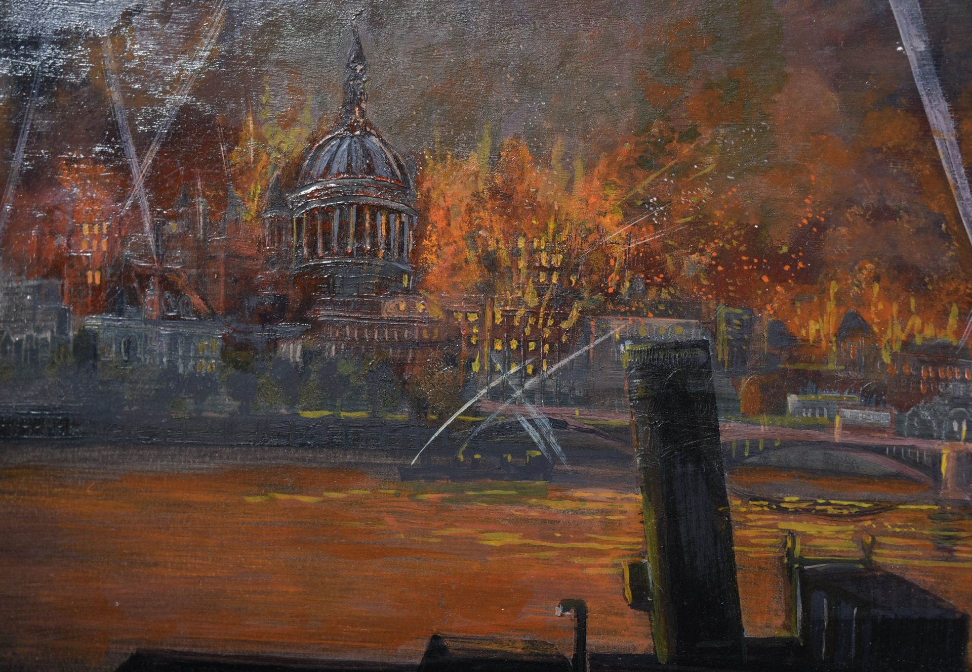 SECOND WORLD WAR LONDON BLITZ OIL ON BOARD - ARP WARDEN ARTIST - Image 6 of 10
