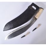 VINTAGE NEPALESE BONE HANDLE KUKRI KNIFE