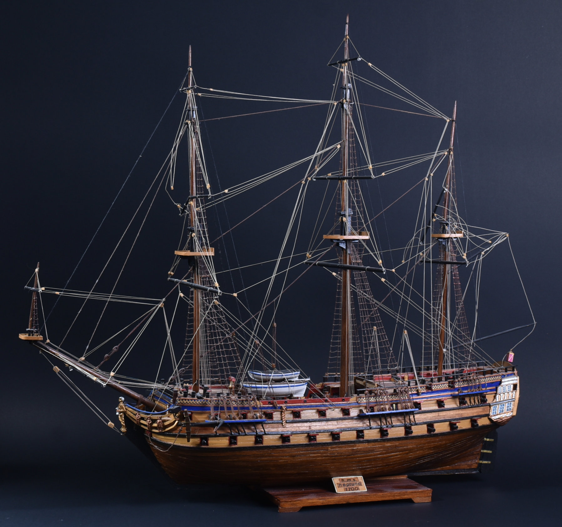 MUSEUM QUALITY MODEL BOAT COLLECTION – HMS NEPTUNE 1700 - Image 2 of 10