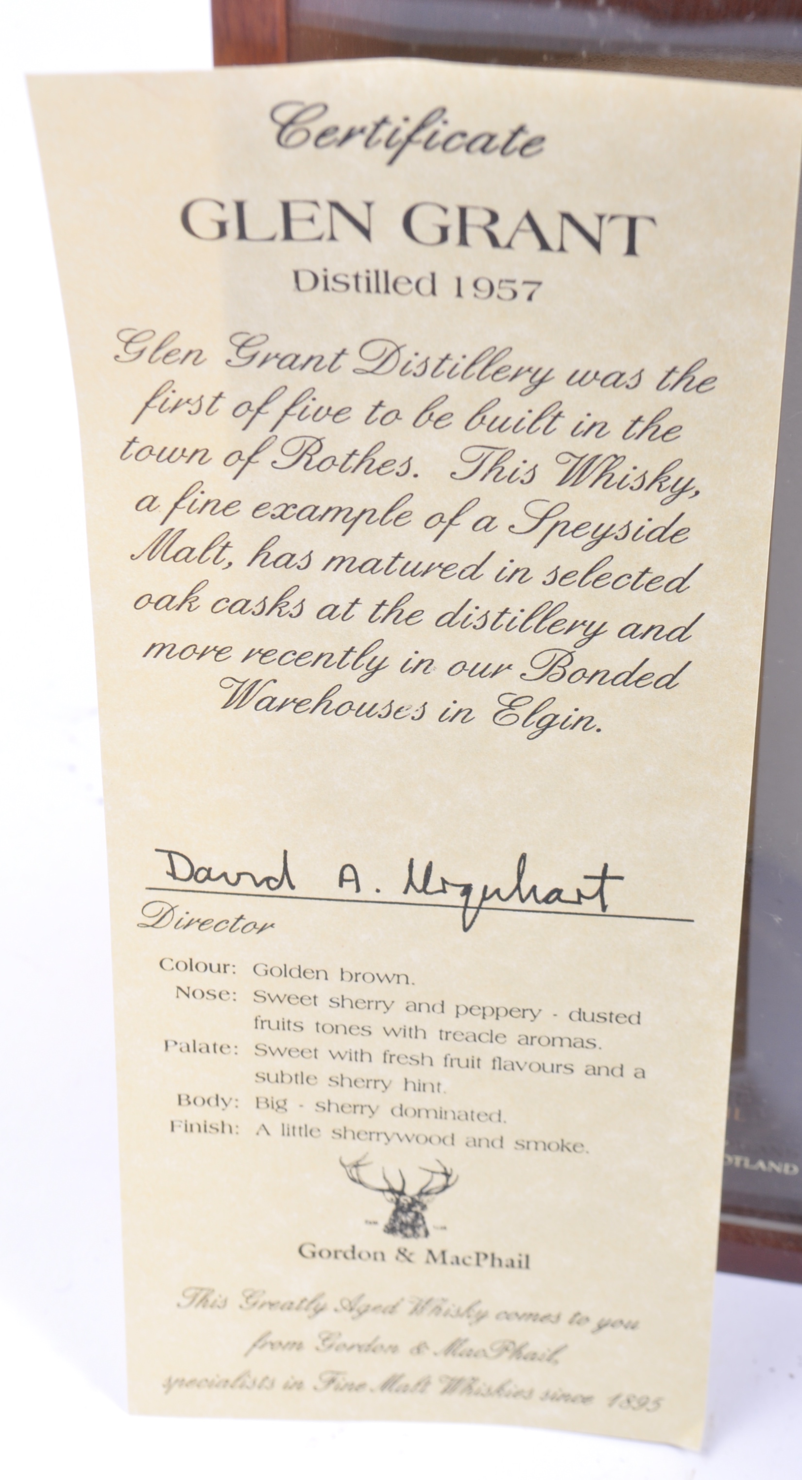 GLEN GRANT 1957 SINGLE MALT SCOTTISH WHISKY - Image 3 of 3