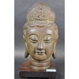 LARGE 19TH CENTURY CHINESE BRONZE GUANYIN BUST