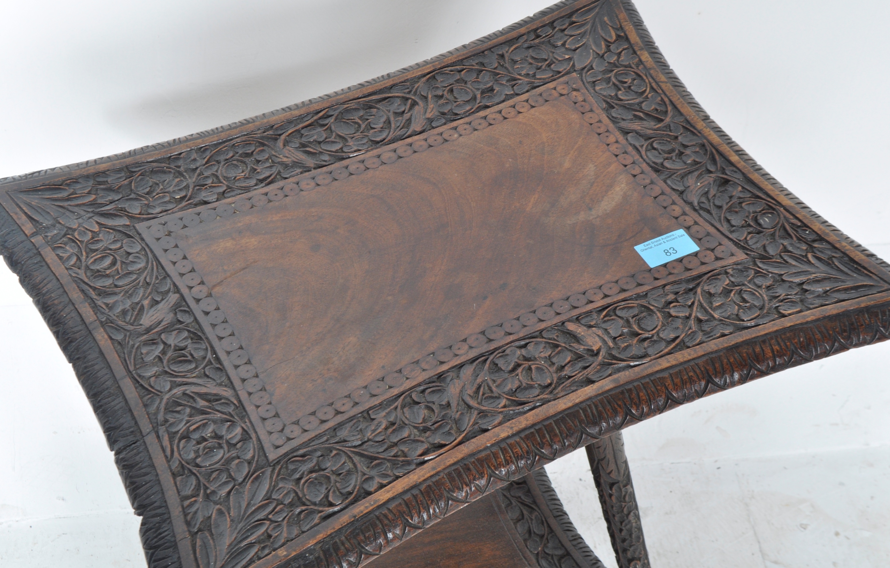 19TH CENTURY ANGLO INDIAN CARVED WINE TABLE - Image 3 of 6