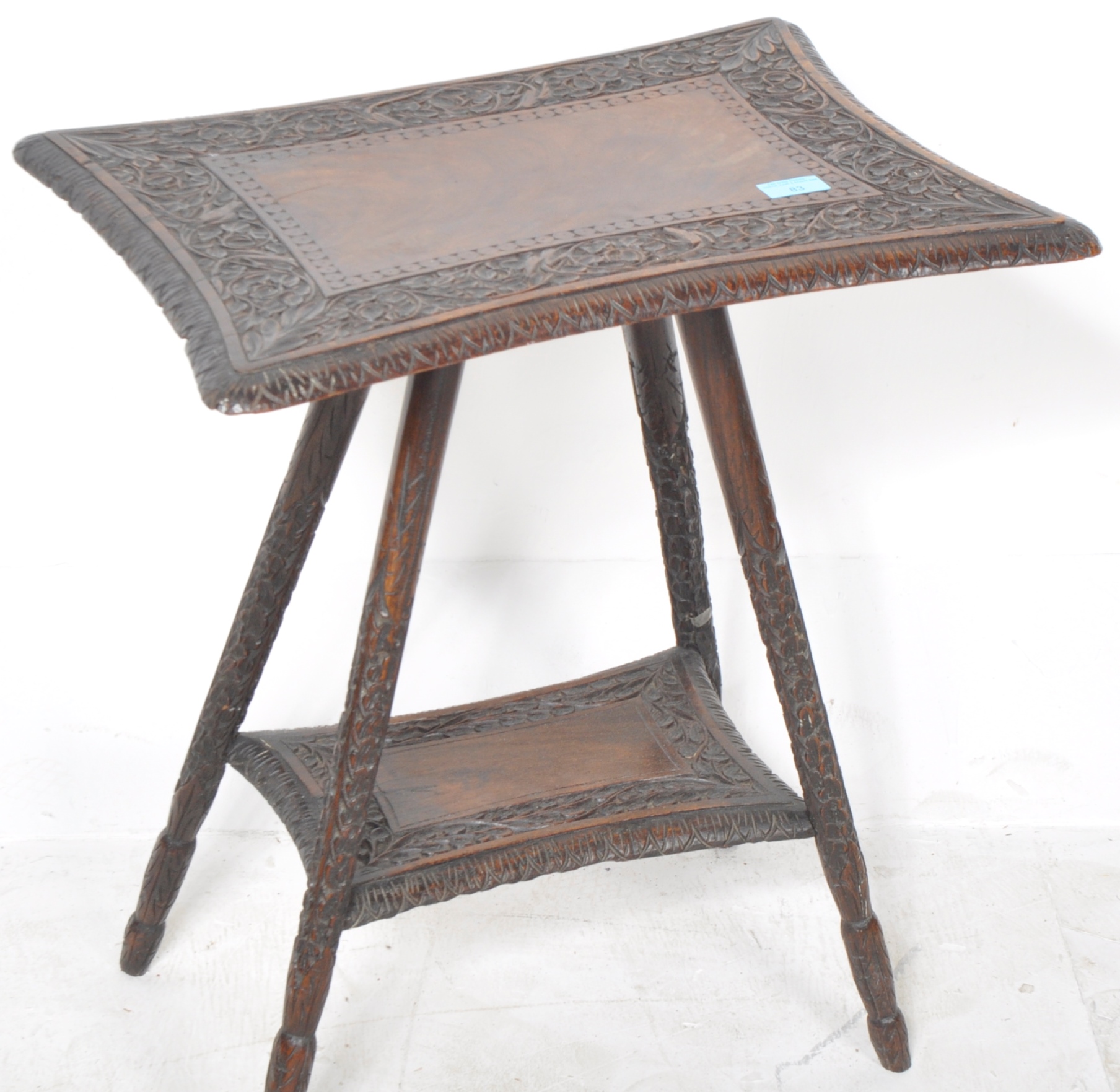 19TH CENTURY ANGLO INDIAN CARVED WINE TABLE - Image 2 of 6