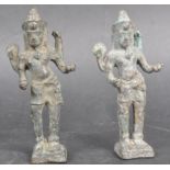 PAIR OF 18TH CENTURY INDIAN BRONZE FIGURINES