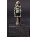 MEDIEVAL BRONZE FIGURAL PIPE TAMPER