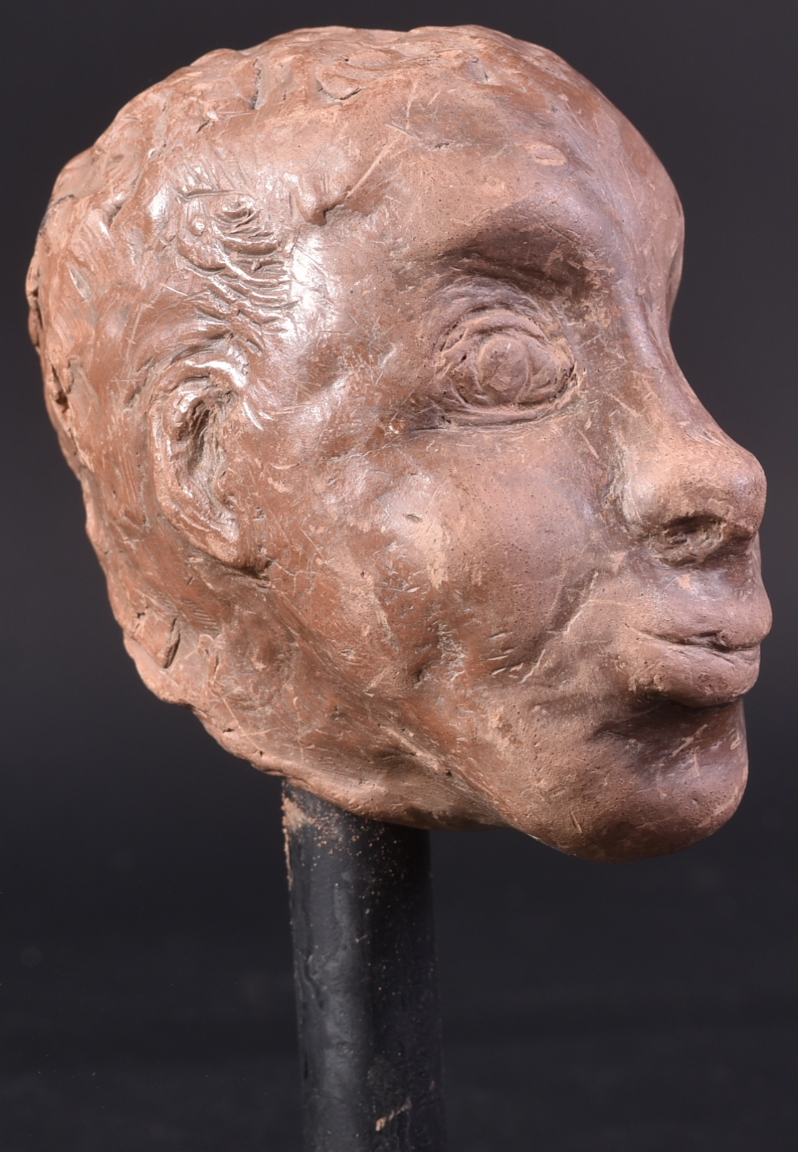 20TH CENTURY ETHNIC TERRACOTTA POTTERY HEAD - Image 4 of 6