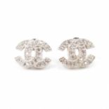 PAIR OF 925 SILVER & CUBIC ZIRCONIA STUD EARRINGS