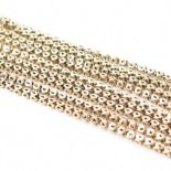 VINTAGE 9CT GOLD THREE STRAND FANCY LINK CHAIN NECKLACE