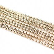 VINTAGE 9CT GOLD THREE STRAND FANCY LINK CHAIN NECKLACE