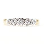 HALLMARKED 9CT GOLD CZ FIVE STONE RING