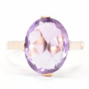 9CT ROSE GOLD & AMETHYST SOLITAIRE RING