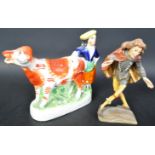 VICTORIAN 19TH CENUTY STAFFORDSHIRE COW FIGURINE