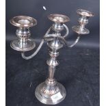 VINTAGE 20TH CENTURY SILVER ON COPPER CANDELABRA