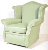 RETRO MID 20TH CENTURY UPHOLSTERED WINGBACK ARMCHAIR