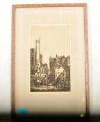 EARLY 20TH CENTURY CITY SCAPE ETCHING