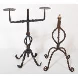 VINTAGE 1930S TWISTED WROUGHT IRON CANDELABRA