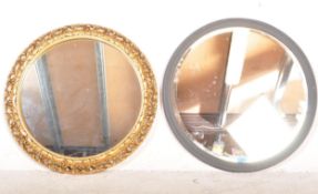 TWO VINTAGE 20TH CENTURY ROUND WALL MIRRORS