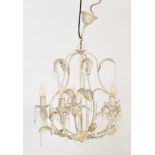 20TH CENTURY PAINTED METAL TOLLWARE 5 ARMS CHANDELIER