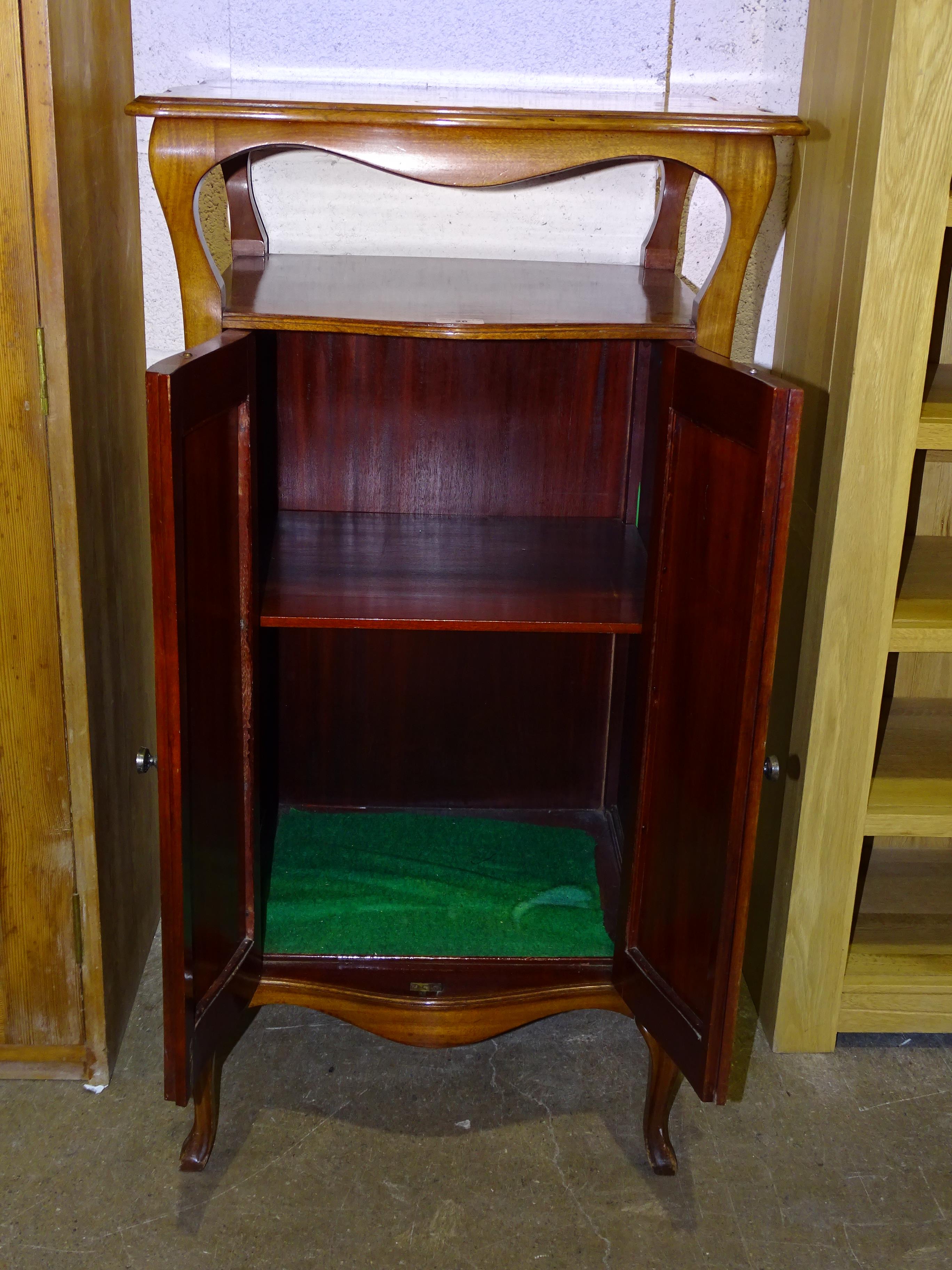 An Edwardian inlaid mahogany two-door music cabinet, 53cm wide, 101cm high. - Image 2 of 2