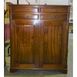 Peter Sings Bespoke Furniture Maker, South Devon, a mahogany side cupboard, the rectangular top