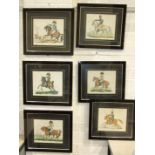 A set of six coloured engravings depicting European royalty as military leaders, 23 x 27cm, (6).