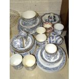 Thirty-three pieces of late-19th century Royal Worcester light blue and white willow pattern