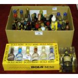 A collection of various alcohol miniatures.