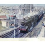 After Terence Cuneo, 'Cornish Riviera Express', a limited-edition coloured print, 49.5 x 50.5cm,