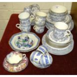 Thirty-three pieces of late-19th century Royal Worcester light blue and white willow pattern