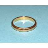 A 22ct gold wedding band, size P, 5.9g.