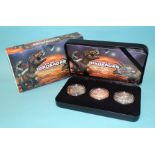 Solomon Islands, 2021 'The Age of Dinosaurs', a set of three silver $5 coins, in capsules, with