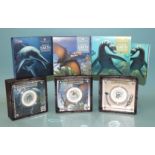 The Royal Mint, 'Tales of The Earth', The Mary Anning Collection, 3x 2021 UK 50p silver proof colour