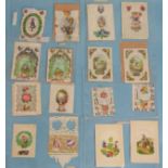 A collection of thirty small Victorian Valentine cards by Mansell, J T Wood, Millard Bros and