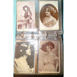 An album of 89 postcards of actresses and another album of 141 views of France.