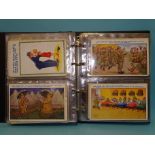 An album of 112 comic postcards by Reg Carter, including two Wiggle Woggle cards, (one missing the