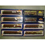 Bachmann OO gauge, eight boxed BR maroon coaches: 34-175 (x3), 34-200, 34-650 (x2), 39-126 and 39-