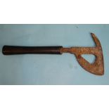 A WWII air crew escape axe, 39.5cm long, (a/f).