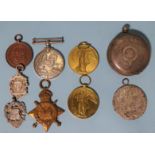 A WWI pair, British War and Victory medals awarded to 142625.3.A.M.G.F. Bates RAF, another pair,
