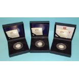 CPM Coins, Isle of Man, two cased 2021 silver Piedfort sovereigns for the Queen's 95th Birthday,