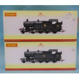 Hornby OO gauge, two BR 2-8-0T tank locomotives: R3124 Class 42xx renumbered 4215 and R3126 Class