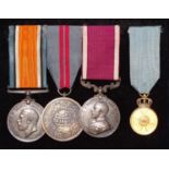 A WWI group of three medals to T J Hillier: British War Medal (775 W O CL1 T J Hillier RA), Long