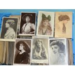 A large collection of postcards depicting actresses and glamour themes, approximately 1200.