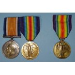 A WWI pair, British War and Victory medals, awarded to S-310441 Pte W H Wilkins ASC and a Victory