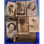 A large collection of postcards depicting actresses and glamour themes, approximately 1200.