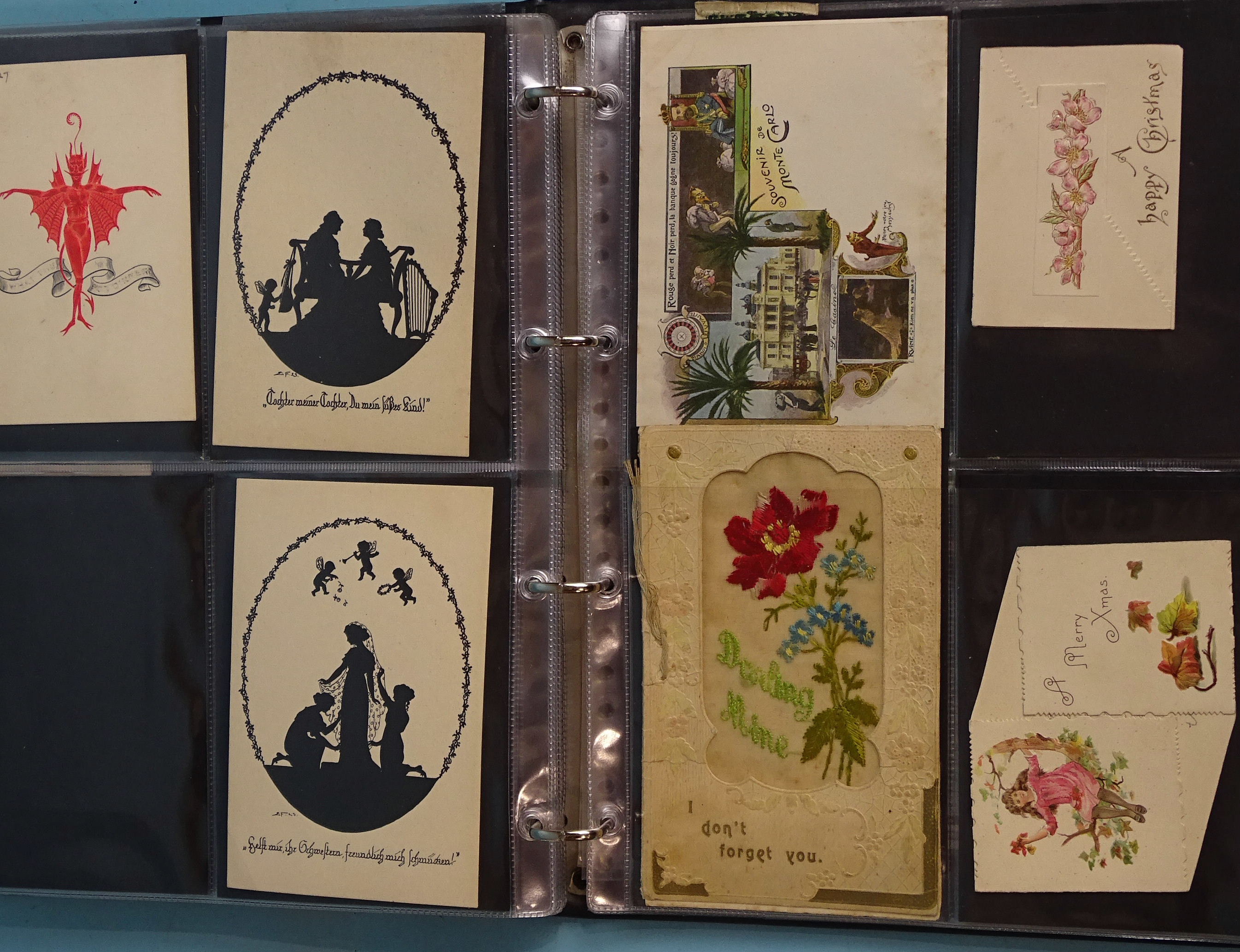 An album of approximately 90 Victorian greetings cards, greetings postcards, etc, including a - Image 3 of 3