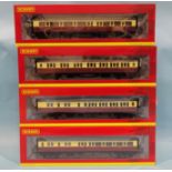 Hornby OO gauge, three boxed BR Collett corridor coaches: R4685, R4686, R4687 and R4688, (4).